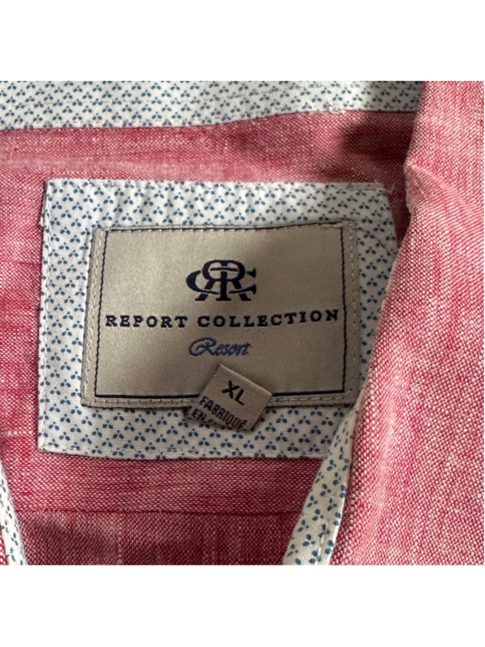 Men's Report Collection Resort Button-Up Shirt XL Pink Summer - Picture 4 of 8